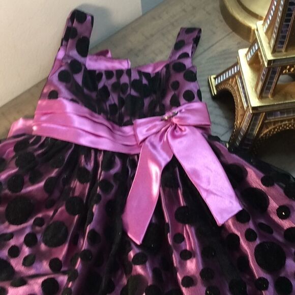 Girls 4T Purple Black Polka dot lined petticoat - Picture 11 of 11